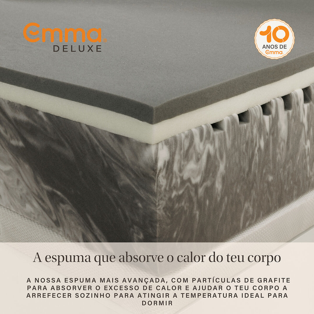 Colchão Emma Diamond Cool Foam com viscoelástica e tecnologia de arrefecimento, colchão fresco e confortável com suporte ergonómico