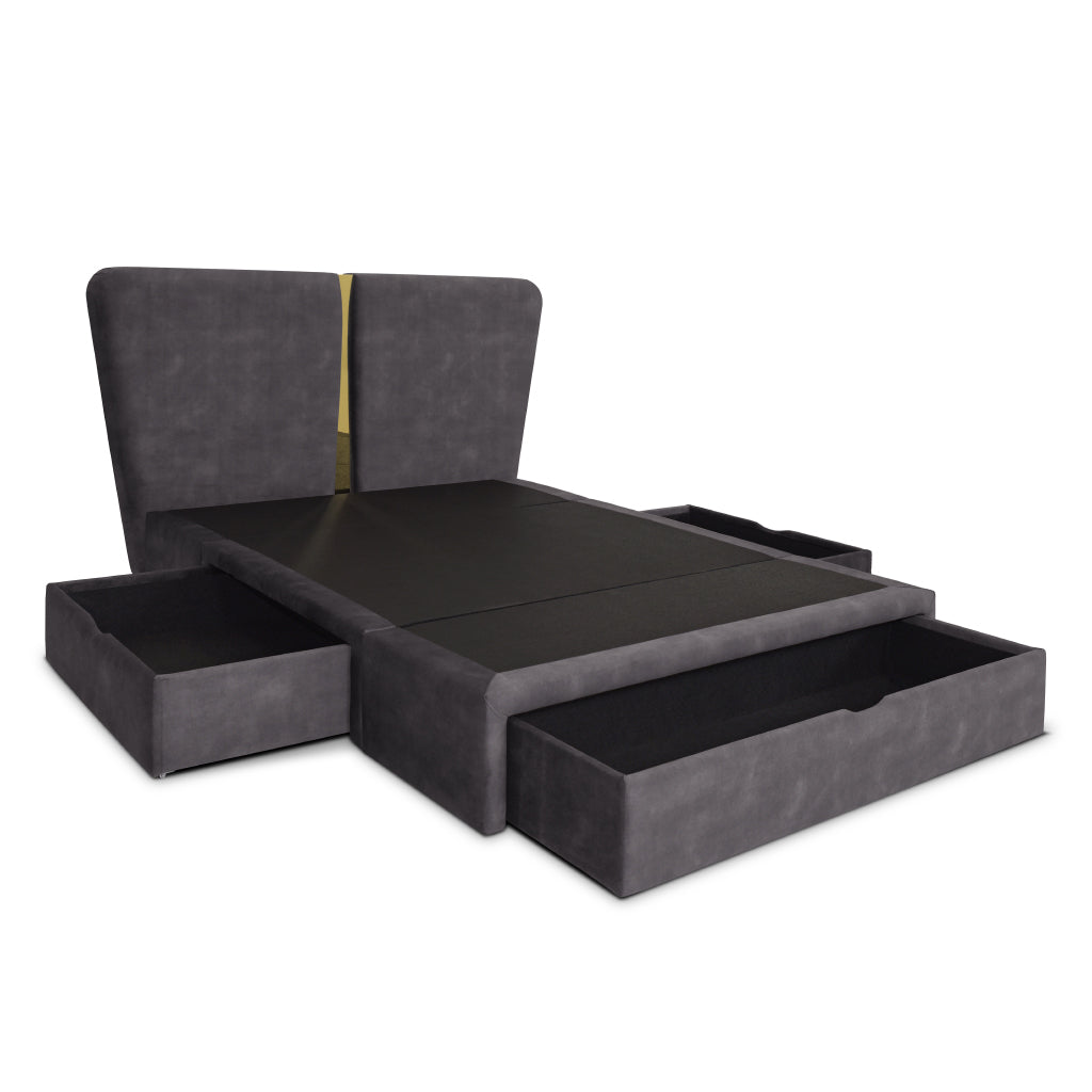 Cama com arrumação em gavetas