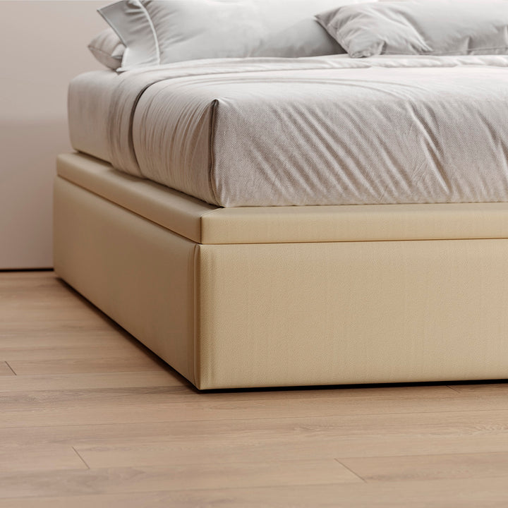 Sommier Kappiton com tampo elevatório e molas ensacadas, base com arrumação e ventilação para colchão