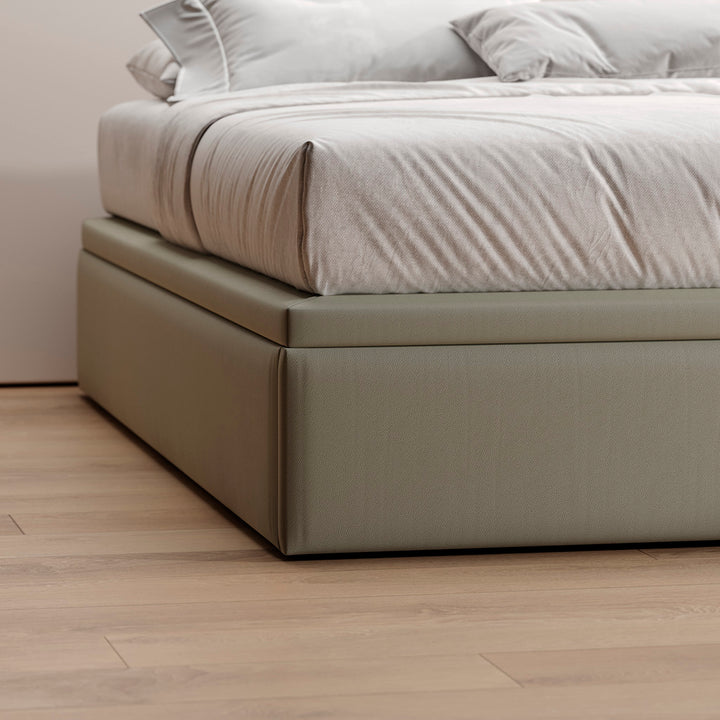 Sommier Kappiton com tampo elevatório e molas ensacadas, base com arrumação e ventilação para colchão