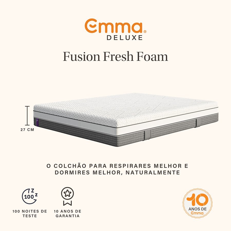 Colchão Emma Fusion Fresh Foam, vista em perspectiva