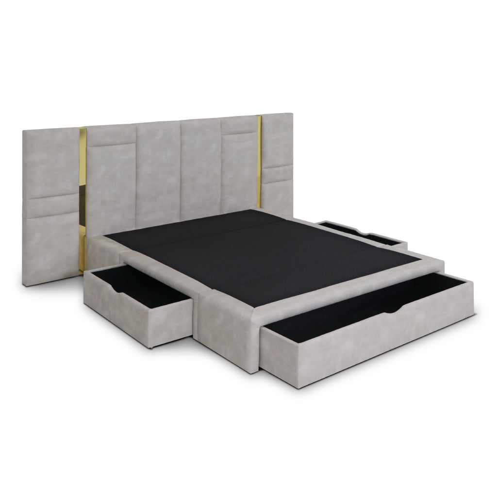 Cama com arrumação em gavetas