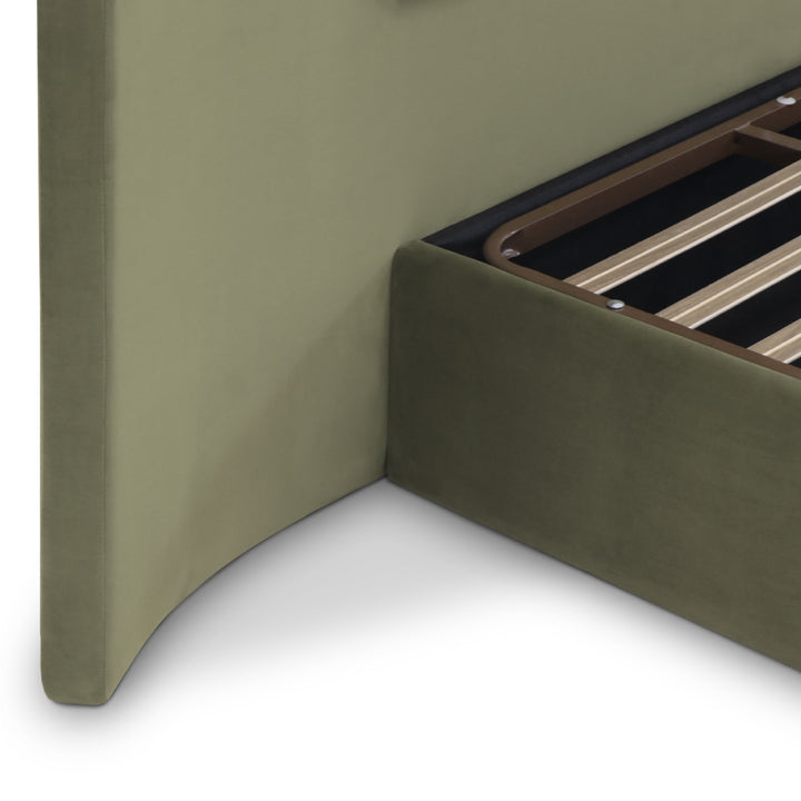Cama Giulia estofada com design moderno e elegante, cama de casal para quarto contemporâneo