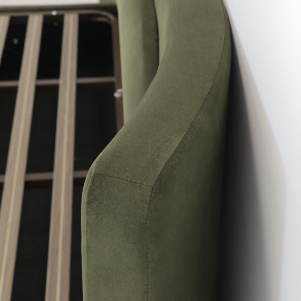 Cama Giulia estofada com design moderno e elegante, cama de casal para quarto contemporâneo