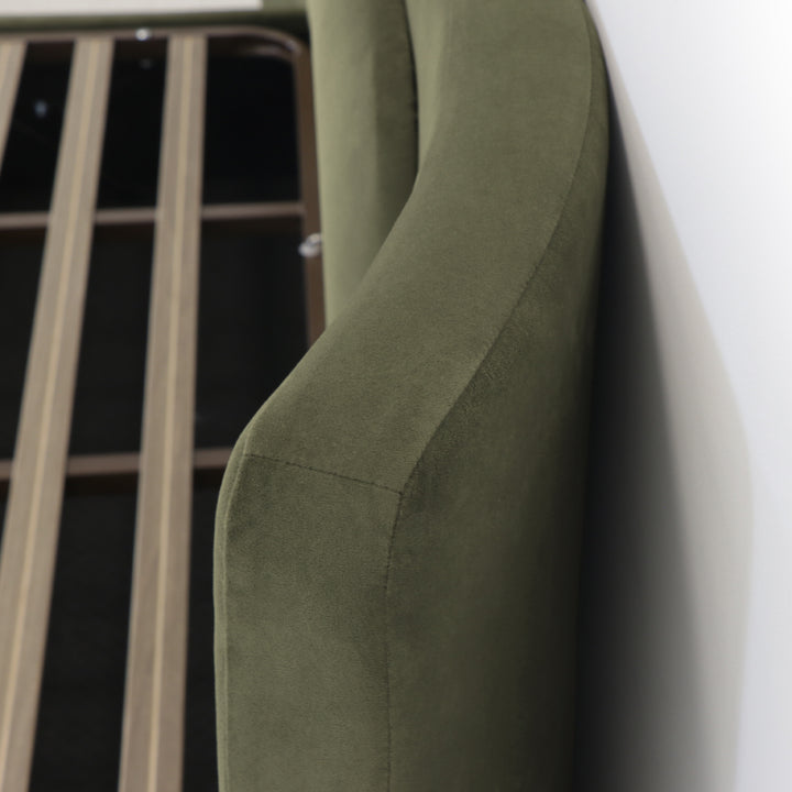 Cama Giulia estofada com design moderno e elegante, cama de casal para quarto contemporâneo