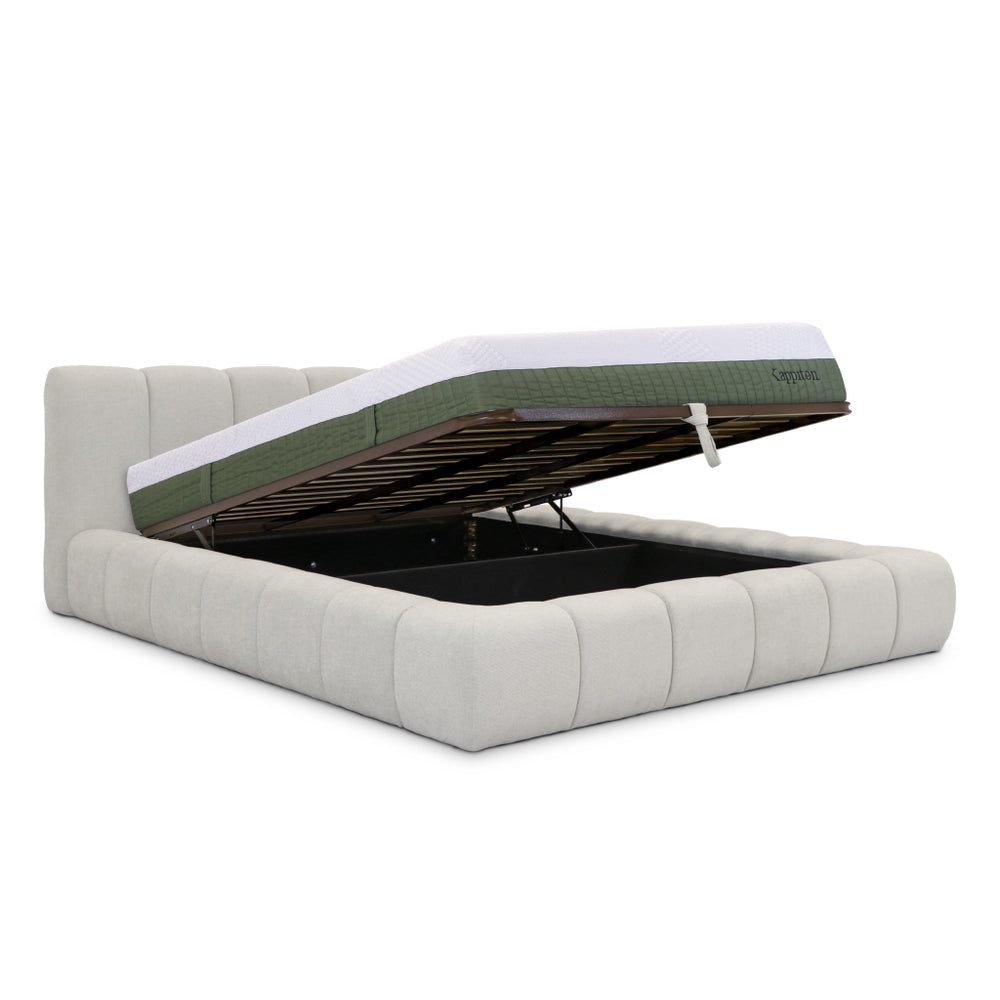 Cama com arrumação e colchão kappiton hybrid