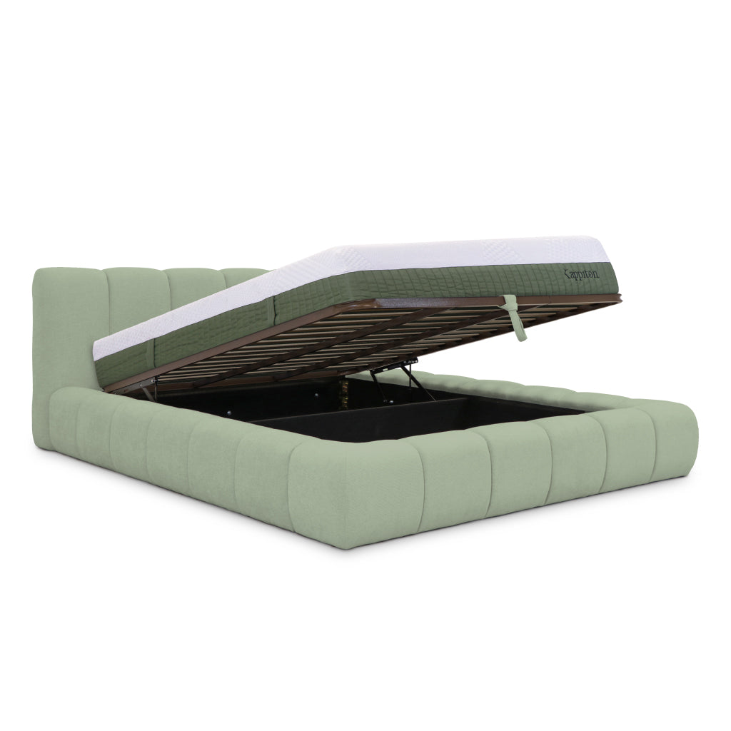 Cama com arrumação e colchão kappiton hybrid