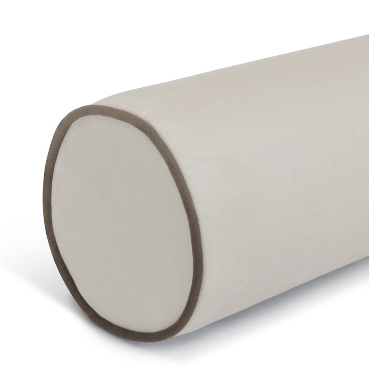 Almofada cilíndrica em veludo