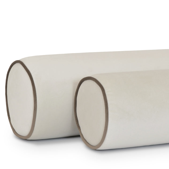 Almofada cilíndrica em veludo