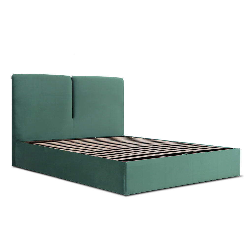 Cama estofada com arrumação