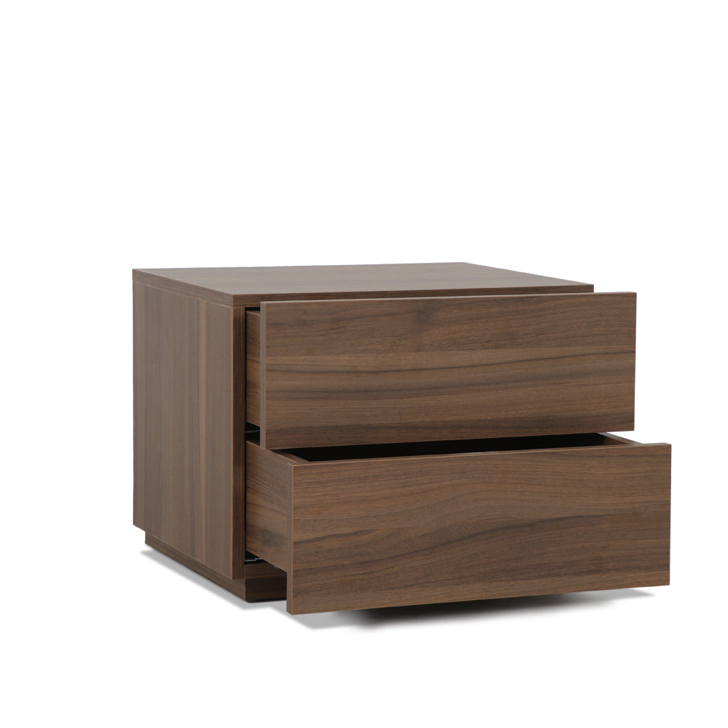 Mesa de cabeceira em laminado de nogueira com led