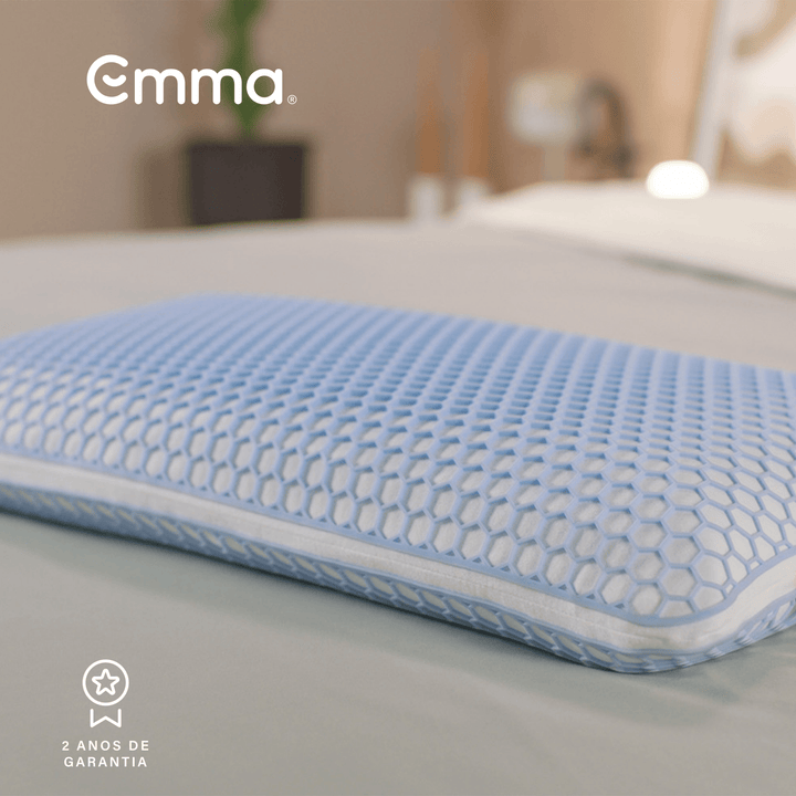 Almofada Emma Original Elite com tecnologia AirGrid® e camadas ajustáveis para maior frescura e suporte ergonómico.