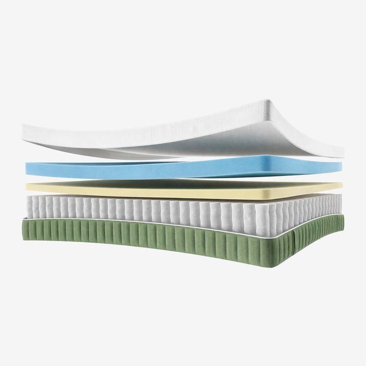 Colchão AeroFlow Hybrid com molas ensacadas e ventilação contínua, colchão híbrido confortável e respirável