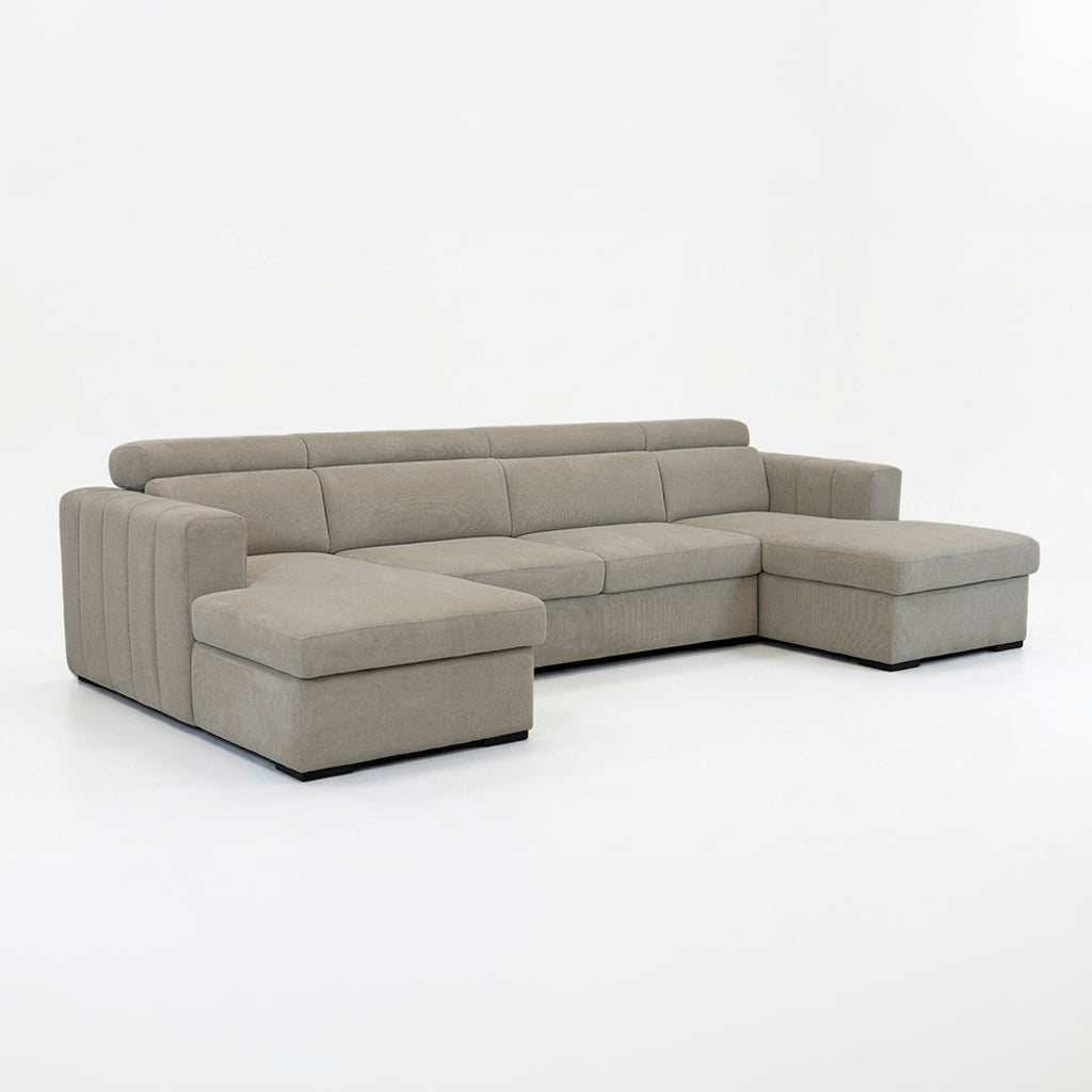 Sofá Pitada Confort 2.0 com duas chaises longue e arrumação, sofá moderno e confortável para sala