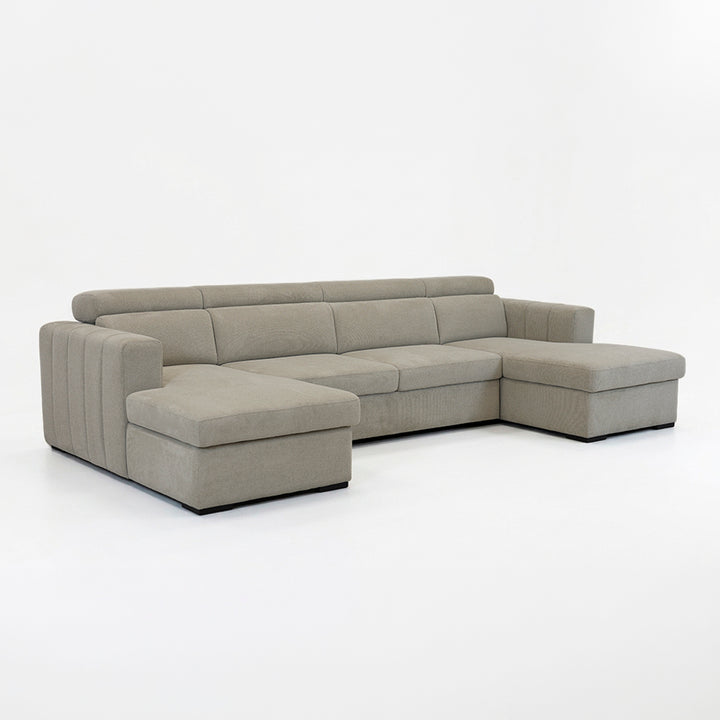 Sofá Pitada Confort 2.0 com duas chaises longue e arrumação, sofá moderno e confortável para sala