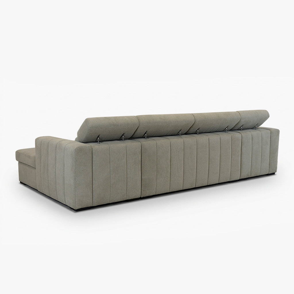 Sofá Pitada Confort 2.0 com duas chaises longue e arrumação, sofá moderno e confortável para sala