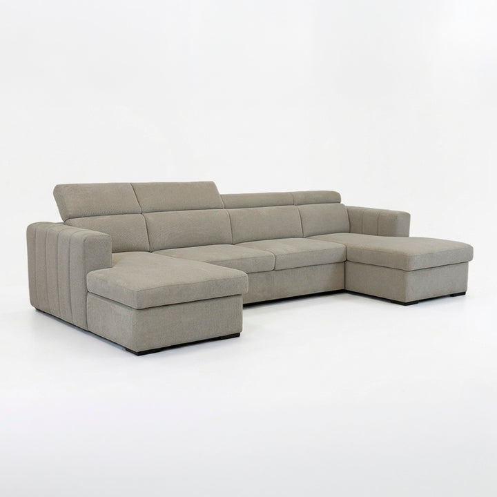 Sofá Pitada Confort 2.0 com duas chaises longue e arrumação, sofá moderno e confortável para sala