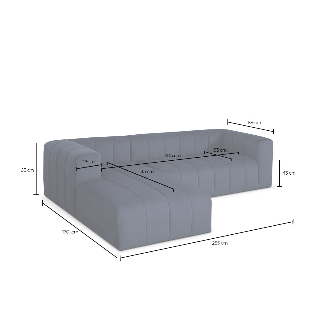 Sofá Lawrence 3 lugares com chaise longue