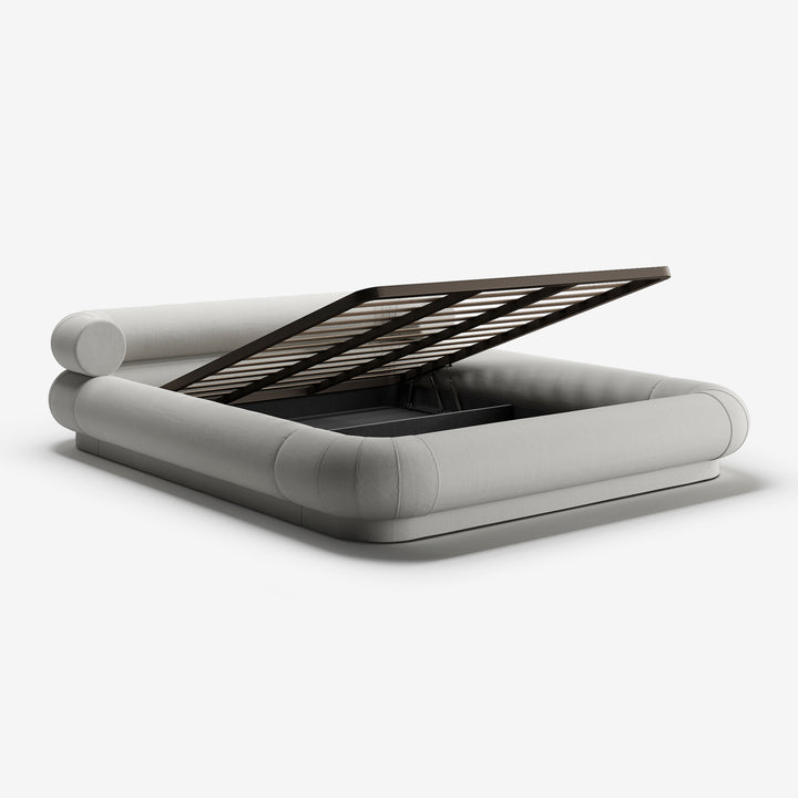 Cama estofada com arrumação