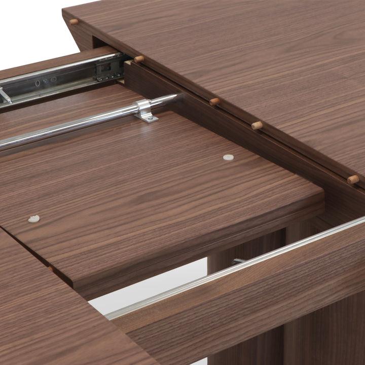 Tampo extensível de Mesa de Jantar em cor nogueira