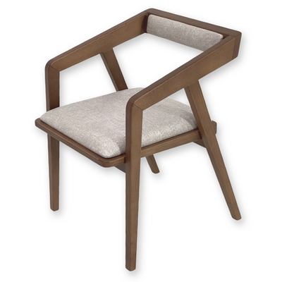 Cadeira de jantar em madeira e tecido