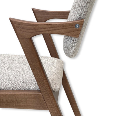 Cadeira de jantar em madeira e tecido