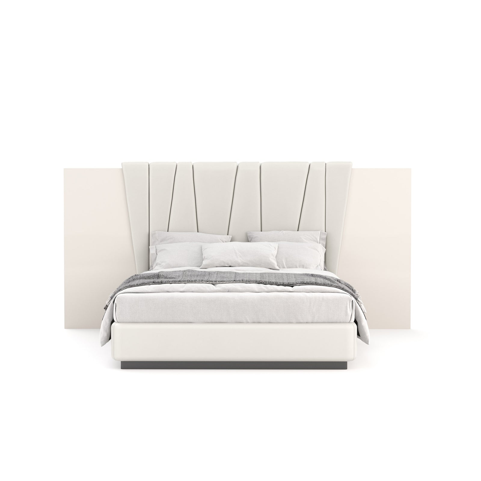 Cama de casal estofada com lacado