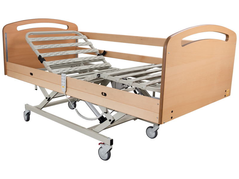 Hospital bed VICTORY ELEVATE DOUBLE H Chamelia - Wooden rails